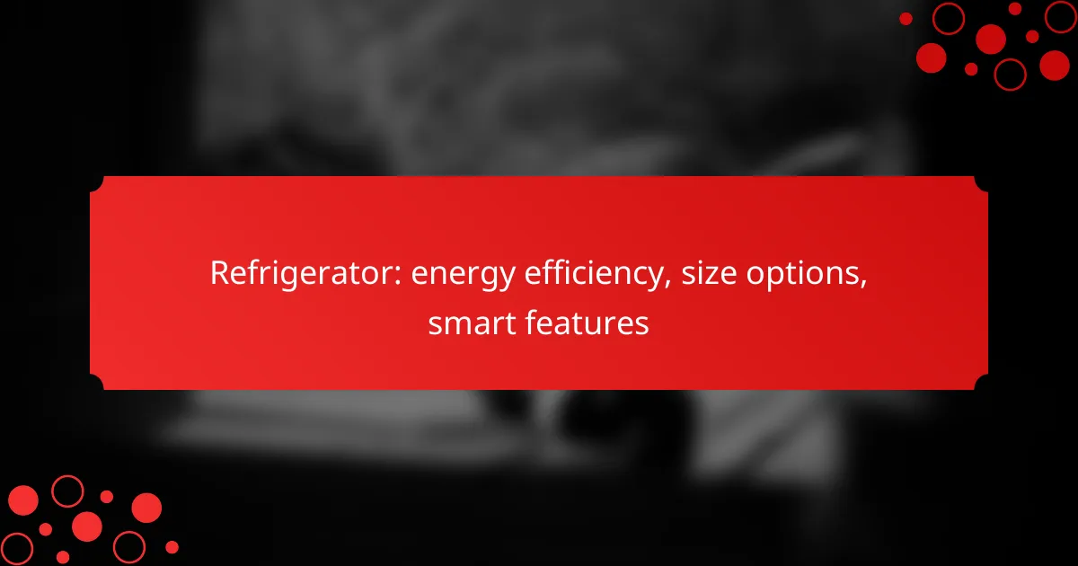 Refrigerator: energy efficiency, size options, smart features
