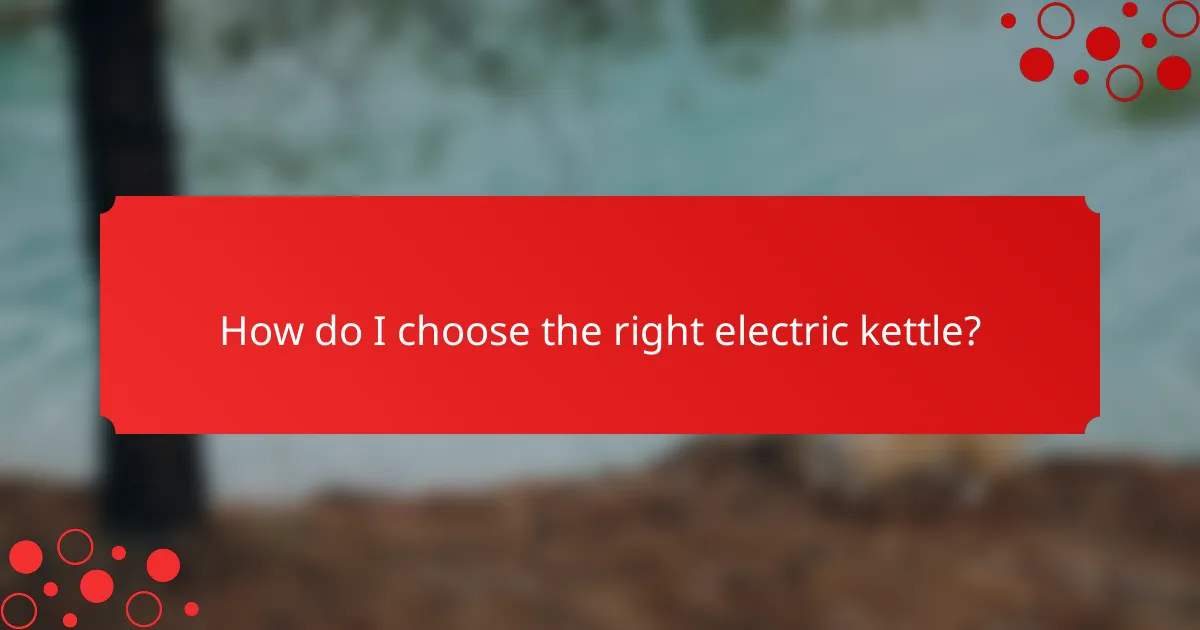 How do I choose the right electric kettle?