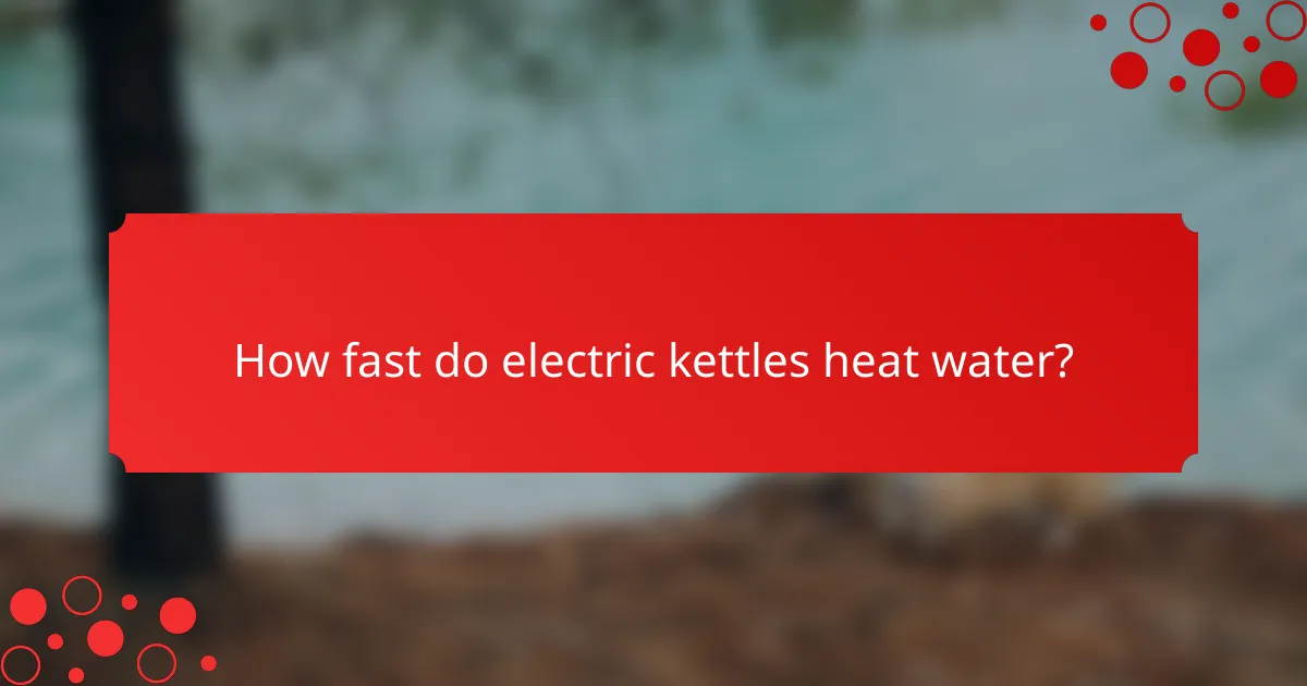 How fast do electric kettles heat water?