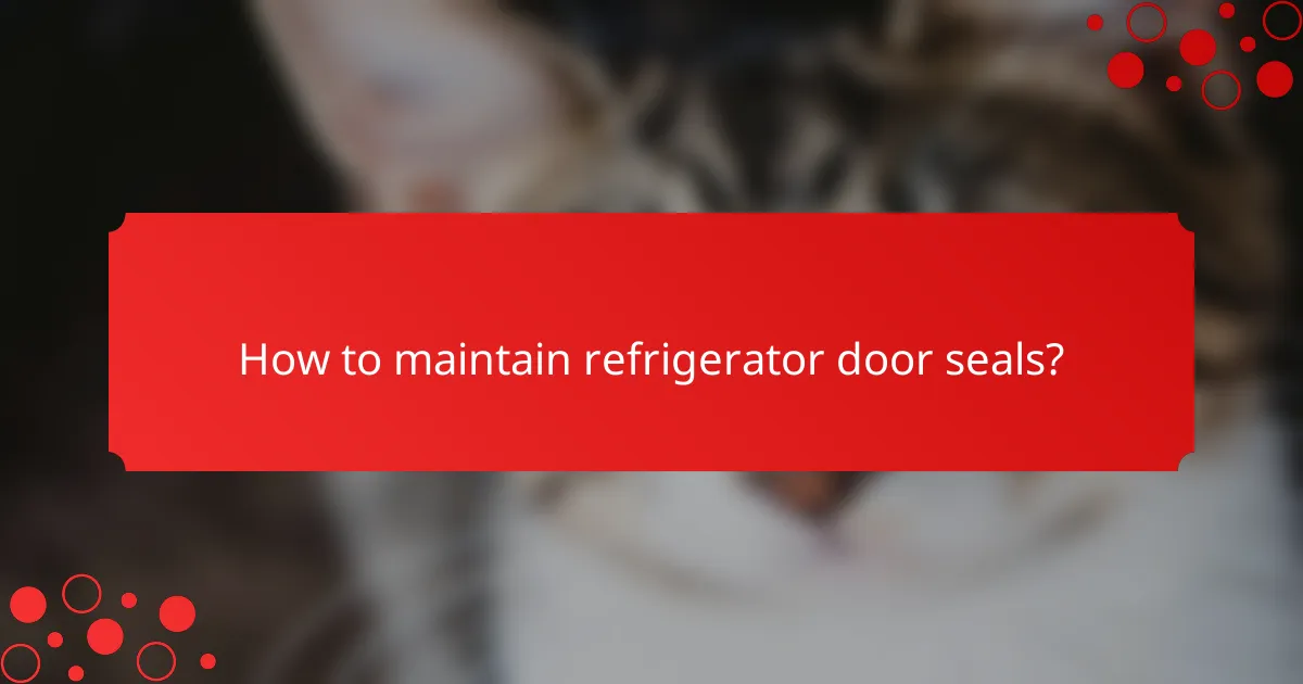 How to maintain refrigerator door seals?