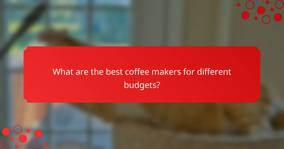 What are the best coffee makers for different budgets?