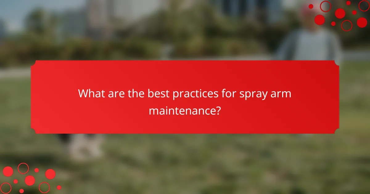 What are the best practices for spray arm maintenance?