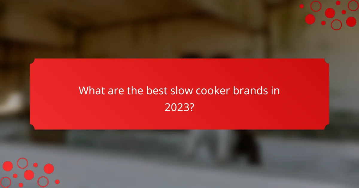 What are the best slow cooker brands in 2023?