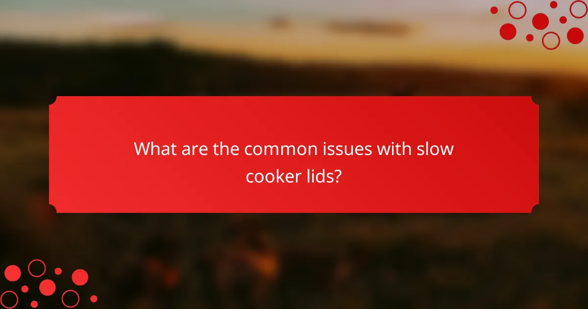 What are the common issues with slow cooker lids?