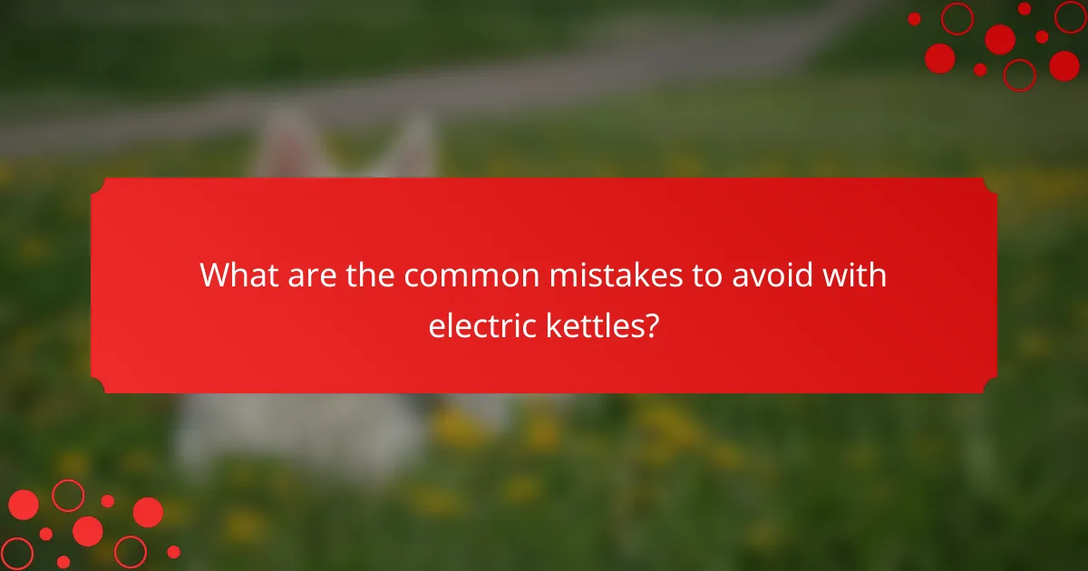 What are the common mistakes to avoid with electric kettles?