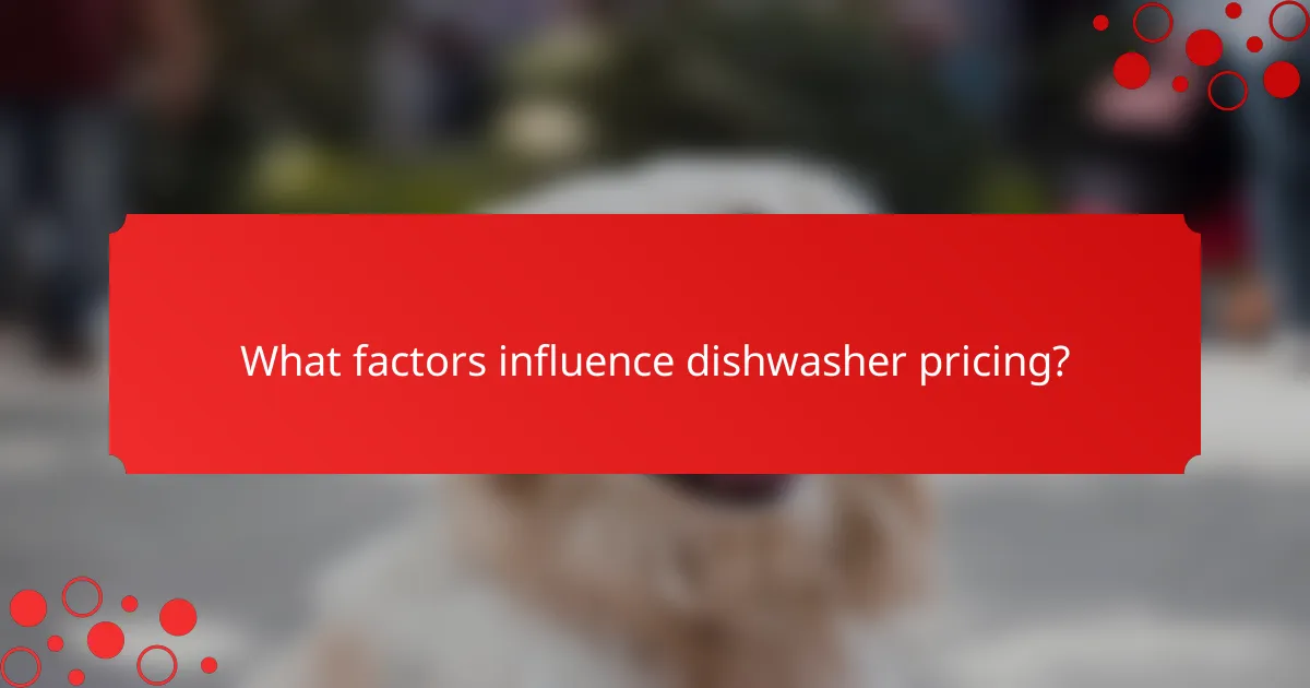 What factors influence dishwasher pricing?