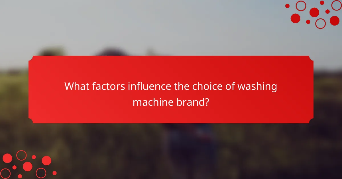 What factors influence the choice of washing machine brand?