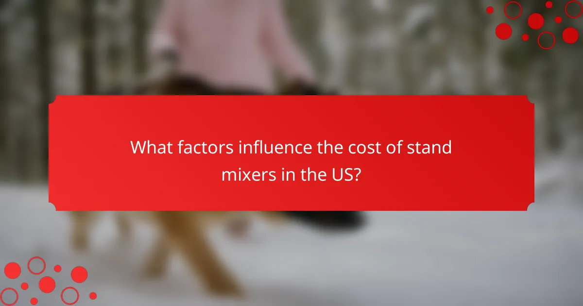 What factors influence the cost of stand mixers in the US?