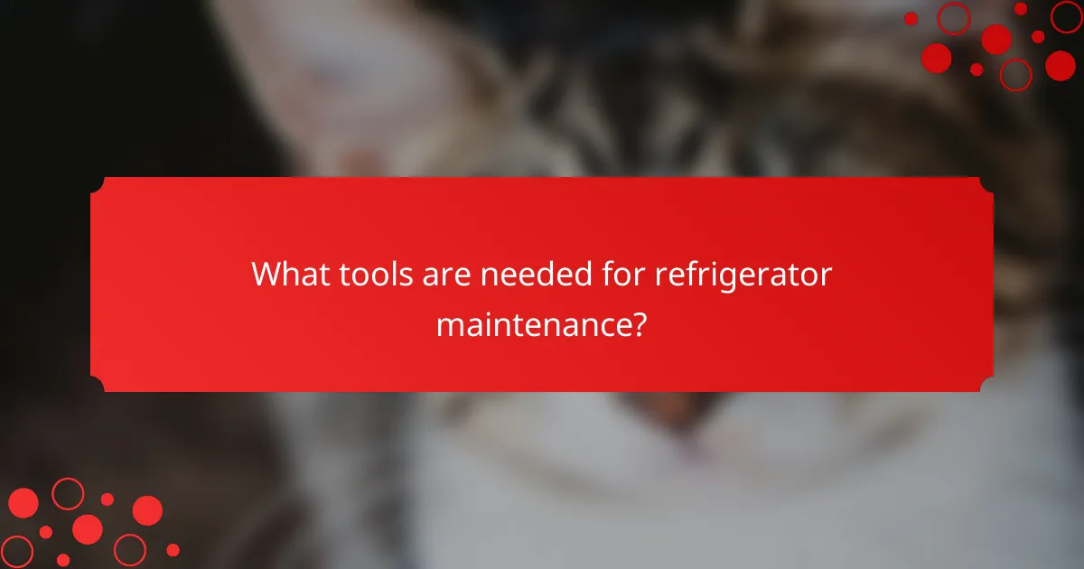 What tools are needed for refrigerator maintenance?